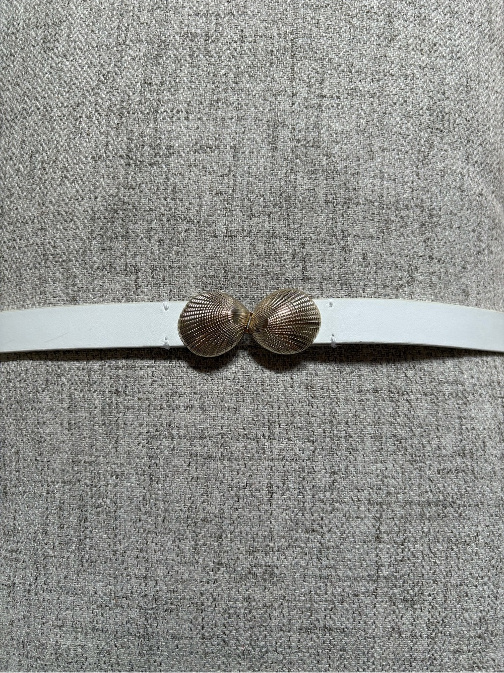 NWOT Talbots 3/4” wide White Belt with Double Shell Closure